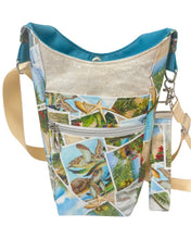 Load image into Gallery viewer, Beachside Crossbody Water Bottle Bag w/Cell Phone Pouch, Zipper Pocket and Key Wristlet
