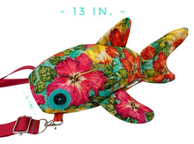 Load image into Gallery viewer, Tropical Hibiscus Shark Crossbody Bag
