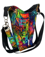 Load image into Gallery viewer, Pack of Pups Crossbody Water Bottle Bag w/Cell Phone Pouch, Zipper Pocket and Key Wristlet
