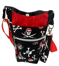 Load image into Gallery viewer, Pirates Crossbody Water Bottle Bag w/Cell Phone Pouch, Zipper Pocket and Key Fob
