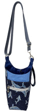 Load image into Gallery viewer, “Oh Whale” Crossbody Water Bottle Bag w/Cell Phone Pouch, Zipper Pocket and Key Wristlet
