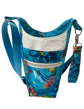 Load image into Gallery viewer, Ocean Portholes Crossbody Water Bottle Bag w/Cell Phone Pouch, Zipper Pocket and Key Fob
