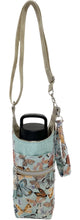 Load image into Gallery viewer, Garden Butterflies: Crossbody Water Bottle Bag w/Cell Phone Pouch, Zipper Pocket and Key Fob
