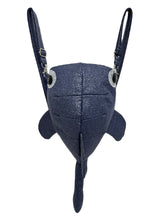 Load image into Gallery viewer, Melissa’s Custom Large Navy Blue Shark Backpack/Crossbody Bag
