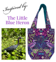 Load image into Gallery viewer, * ‘A Day at the Springs’ Little Blue Heron- Reversible Cotton Tote Bag

