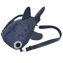 Load image into Gallery viewer, Melissa’s Custom Large Navy Blue Shark Backpack/Crossbody Bag

