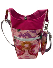 Load image into Gallery viewer, Pink Mermaids Crossbody Water Bottle Bag w/Cell Phone Pouch, Zipper Pocket and Key Wristlet
