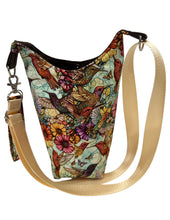 Load image into Gallery viewer, Hummingbirds Crossbody Water Bottle Bag w/Cell Phone Pouch, Zipper Pocket and Key Wristlet
