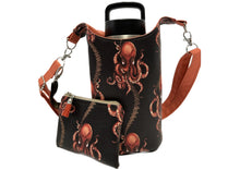 Load image into Gallery viewer, *Vinyl Octopus Crossbody Water Bottle Bag w/Change Purse
