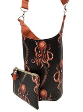 Load image into Gallery viewer, *Vinyl Octopus Crossbody Water Bottle Bag w/Change Purse

