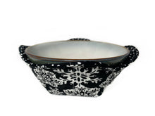 Load image into Gallery viewer, Black and White Snowflake Reversible Bowl Cozy
