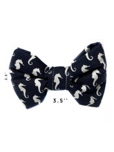 Load image into Gallery viewer, Navy Blue Seahorse Dog Bow Tie
