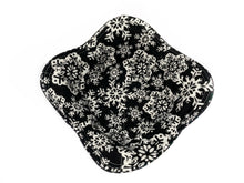 Load image into Gallery viewer, Black and White Snowflake Reversible Bowl Cozy
